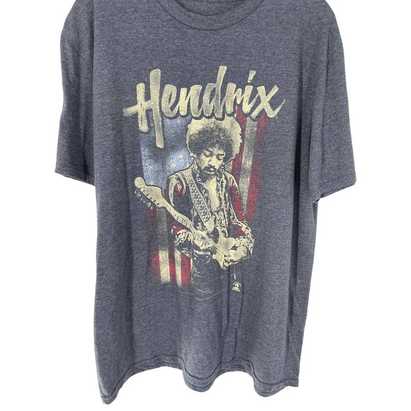 Jimi HENDRIX FLAG NAVY HEATHER TEE SHIRT - Picture 2 of 5